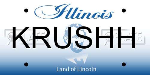 KRUSHH Illinois License Plate