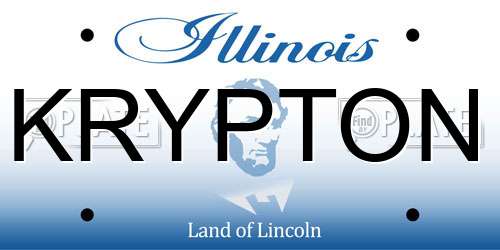 KRYPTON Illinois License Plate