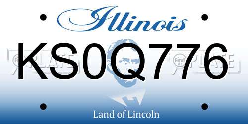 KS0Q776 Illinois License Plate