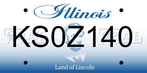 KS0Z140 Illinois License Plate