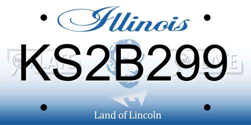 KS2B299 Illinois License Plate