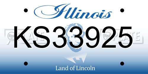 KS33925 Illinois License Plate
