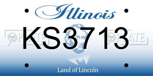 KS3713 Illinois License Plate