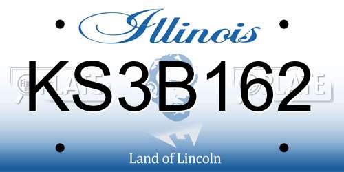 KS3B162 Illinois License Plate
