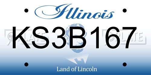 KS3B167 Illinois License Plate