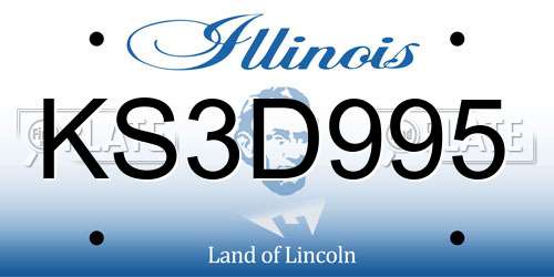 KS3D995 Illinois License Plate