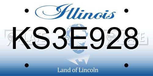 KS3E928 Illinois License Plate