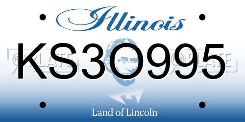 KS3O995 Illinois License Plate