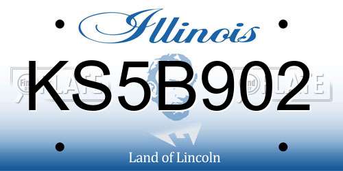KS5B902 Illinois License Plate