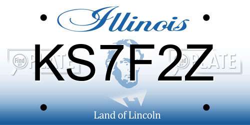 KS7F2Z Illinois License Plate