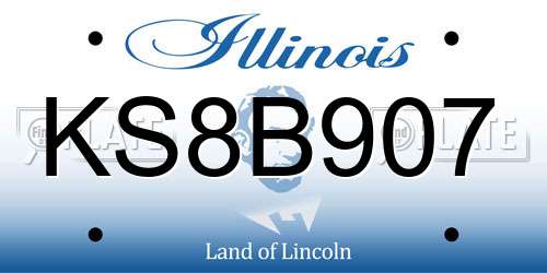KS8B907 Illinois License Plate
