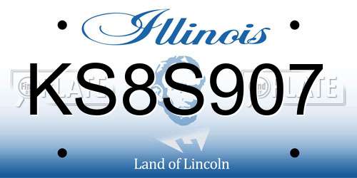 KS8S907 Illinois License Plate