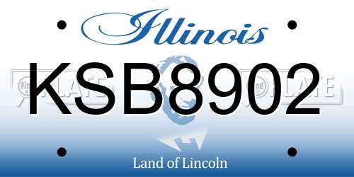 KSB8902 Illinois License Plate