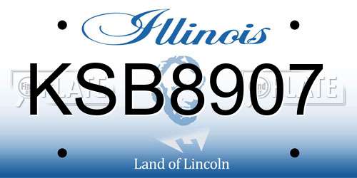 KSB8907 Illinois License Plate