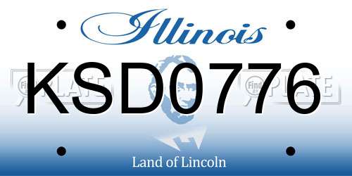 KSD0776 Illinois License Plate