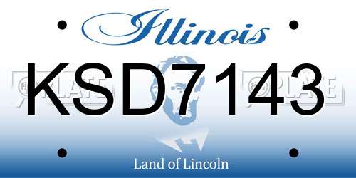 KSD7143 Illinois License Plate