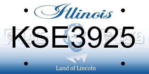 KSE3925 Illinois License Plate