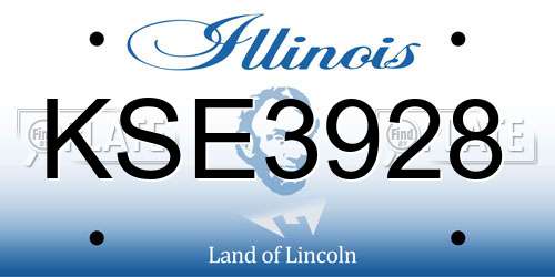 KSE3928 Illinois License Plate