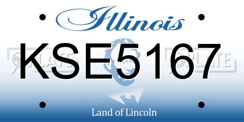 KSE5167 Illinois License Plate