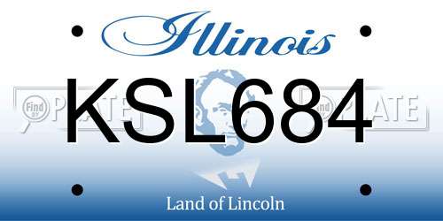 KSL684 Illinois License Plate