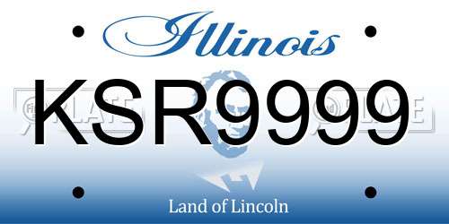 KSR9999 Illinois License Plate
