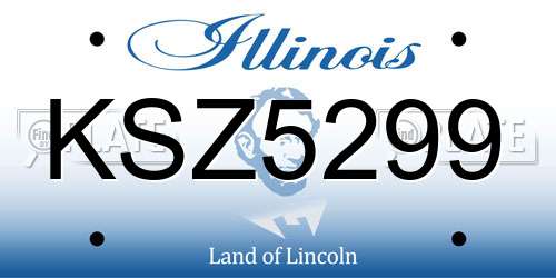 KSZ5299 Illinois License Plate