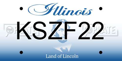 KSZF22 Illinois License Plate