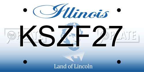 KSZF27 Illinois License Plate