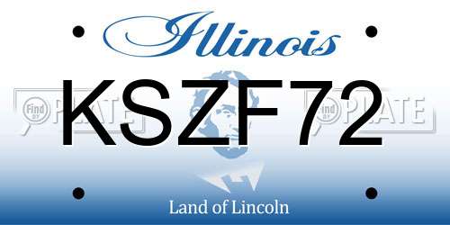 KSZF72 Illinois License Plate