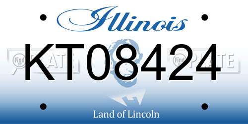 KT08424 Illinois License Plate