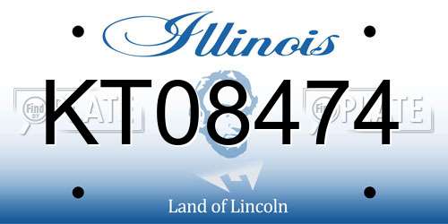 KT08474 Illinois License Plate