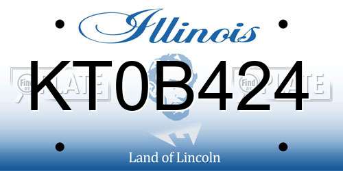 KT0B424 Illinois License Plate