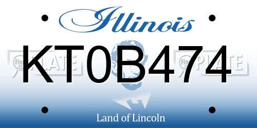 KT0B474 Illinois License Plate