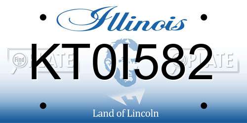 KT0I582 Illinois License Plate