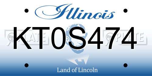 KT0S474 Illinois License Plate