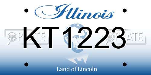KT1223 Illinois License Plate