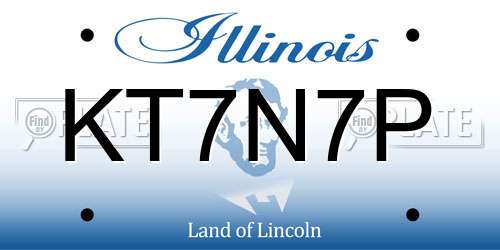 KT7N7P Illinois License Plate