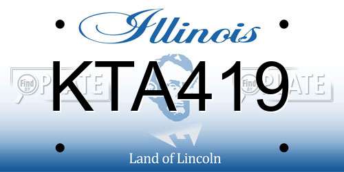 KTA419 Illinois License Plate