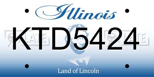 KTD5424 Illinois License Plate