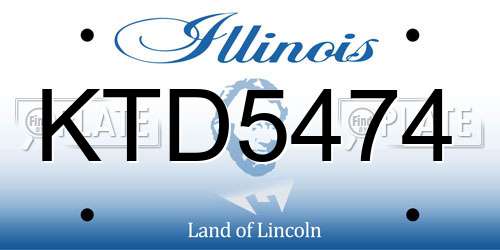 KTD5474 Illinois License Plate