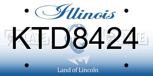 KTD8424 Illinois License Plate