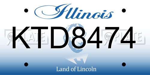 KTD8474 Illinois License Plate