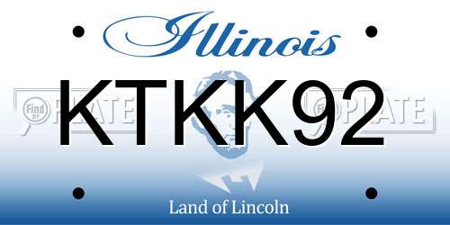 KTKK92 Illinois License Plate