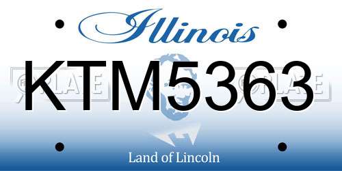 KTM5363 Illinois License Plate