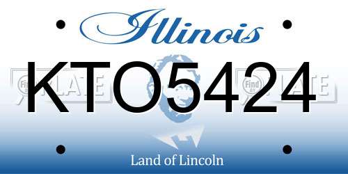 KTO5424 Illinois License Plate