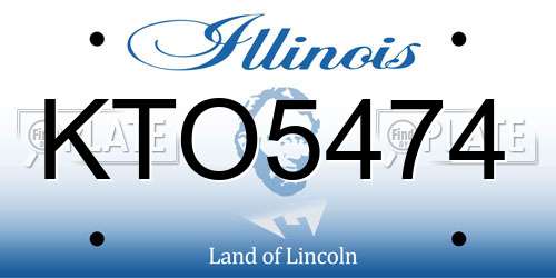 KTO5474 Illinois License Plate