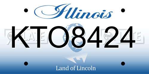 KTO8424 Illinois License Plate
