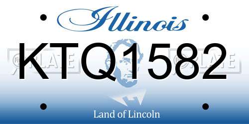 KTQ1582 Illinois License Plate