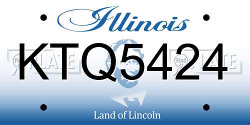 KTQ5424 Illinois License Plate