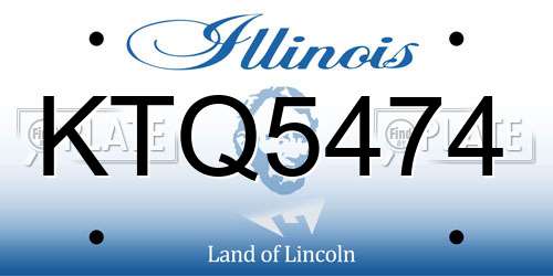KTQ5474 Illinois License Plate